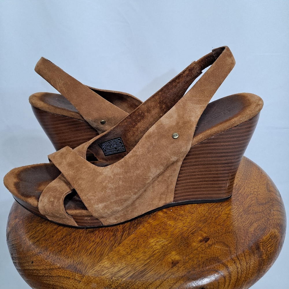 UGG Hazel II brown Suede Wedges